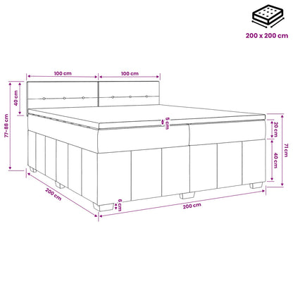 Boxspringbed met matras met hoofdeinde Taupe 200 x 200 cm Stof