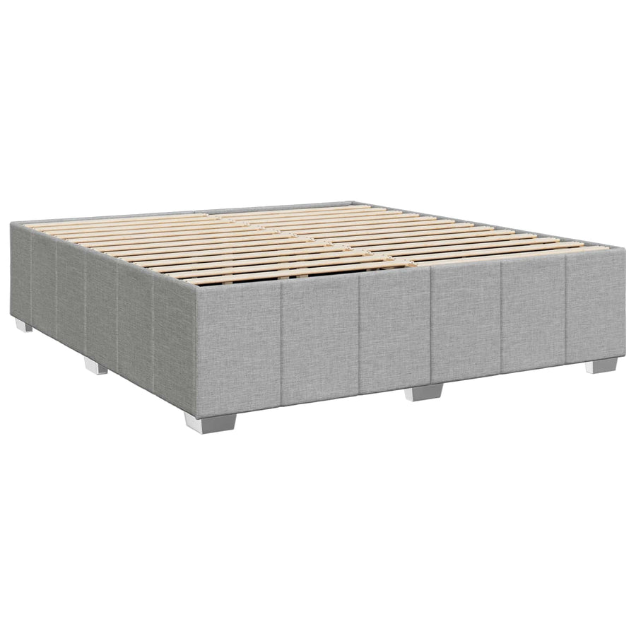 Boxspringbed met matras Lichtgrijs 200 x 200 cm Stof