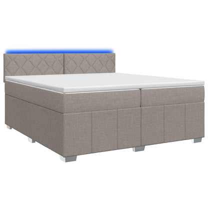 Boxspringbed met matras met hoofdeinde Taupe 200 x 200 cm Stof