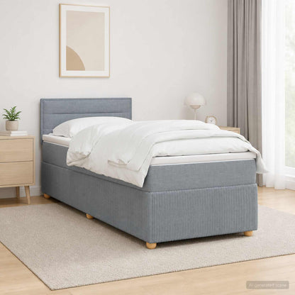 Boxspringbed met matras Lichtgrijs 100 x 200 cm Stof