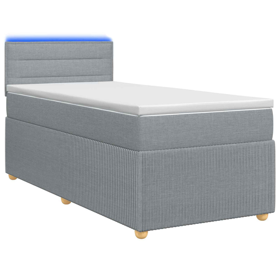 Boxspringbed met matras Lichtgrijs 80 x 200 cm Stof