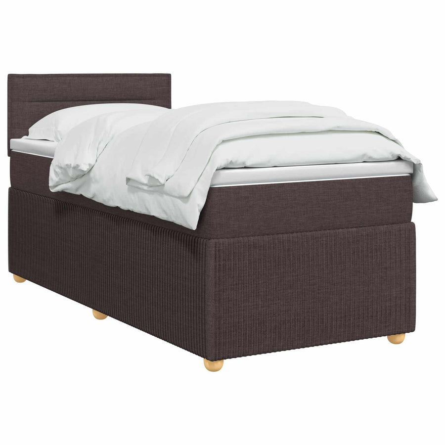 Boxspringbed met matras Donkerbruin 80 x 200 cm Stof
