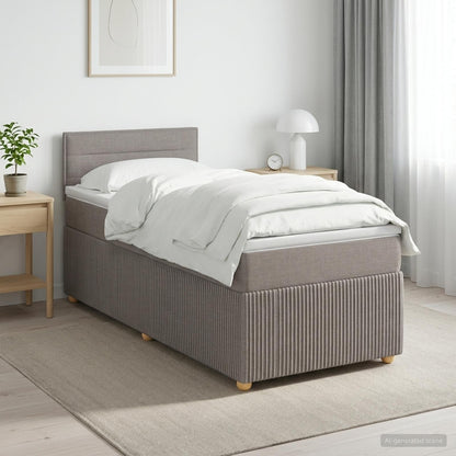 Boxspringbed met matras met hoofdeinde Taupe 100 x 200 cm Stof