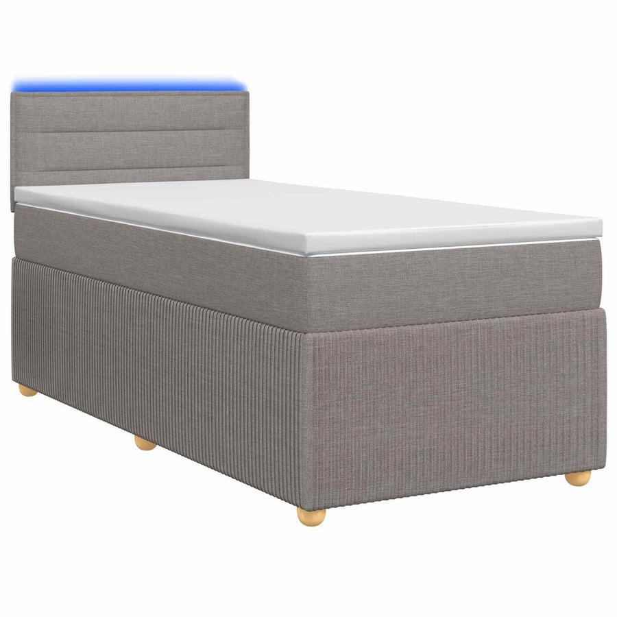 Boxspringbed met matras met hoofdeinde Taupe 80 x 200 cm Stof