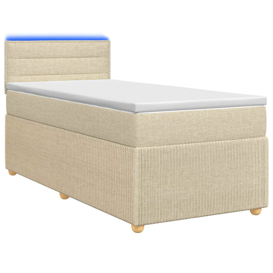 Boxspringbed met matras Crèmekleurig 80 x 200 cm Stof