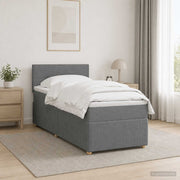 Boxspring bed 90x190 cm donkergrijs met matras en LED