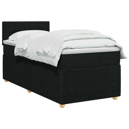 Boxspringbed met matras met hoofdeinde Zwart 80 x 200 cm Stof
