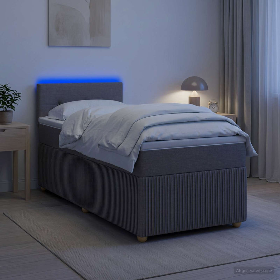 Boxspringbed met matras met hoofdeinde Taupe 90 x 190 cm Stof