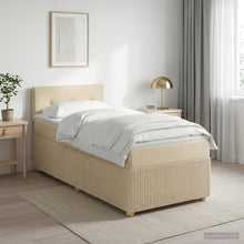 Boxspringbed met matras Crèmekleurig 90 x 200 cm Stof