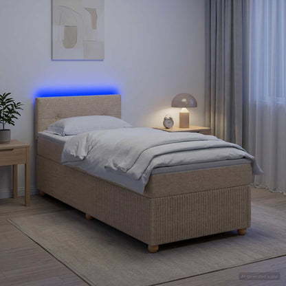 Boxspringbed met matras Crèmekleurig 90 x 200 cm Stof