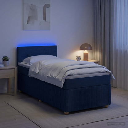 Boxspringbed met matras met hoofdeinde Blauw 80 x 200 cm Stof