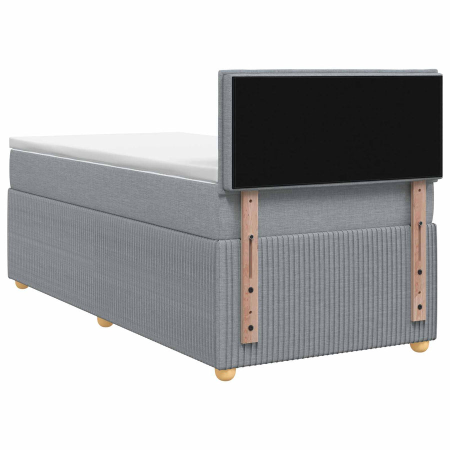 Boxspringbed met matras Lichtgrijs 80 x 200 cm Stof