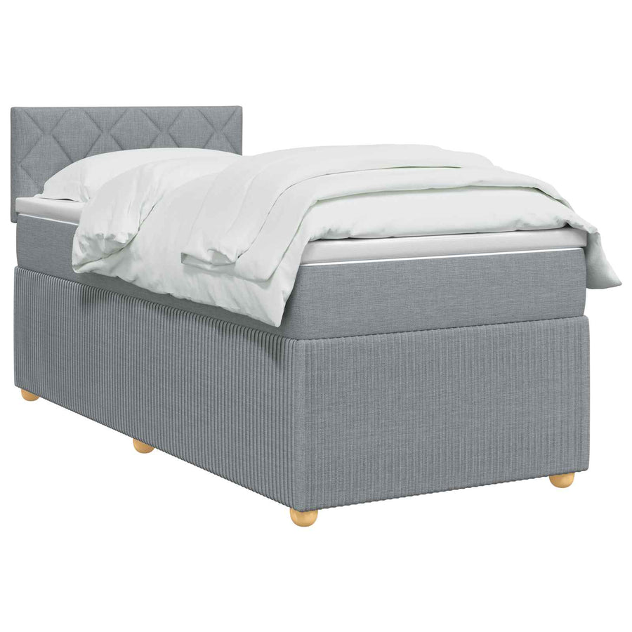 Boxspringbed met matras Lichtgrijs 80 x 200 cm Stof