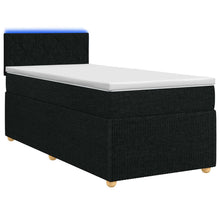 Boxspringbed met matras met hoofdeinde Zwart 80 x 200 cm Stof