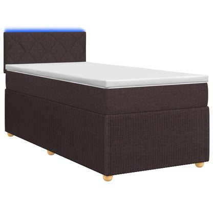 Boxspringbed met matras Donkerbruin 80 x 200 cm Stof