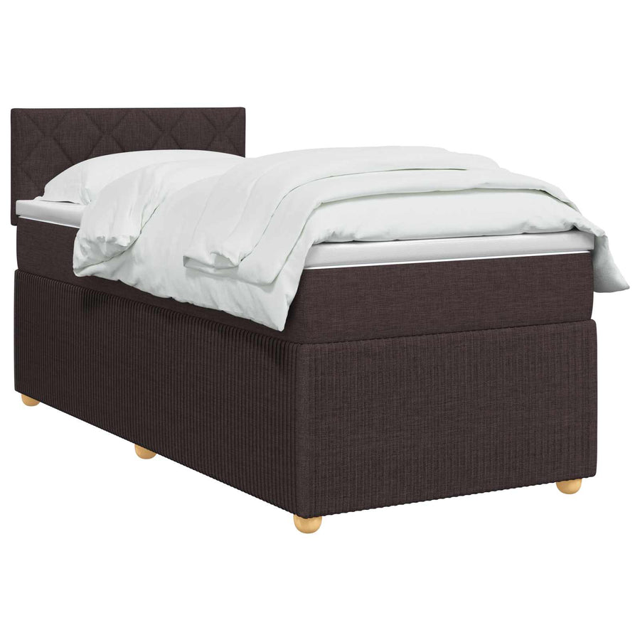 Boxspringbed met matras Donkerbruin 80 x 200 cm Stof