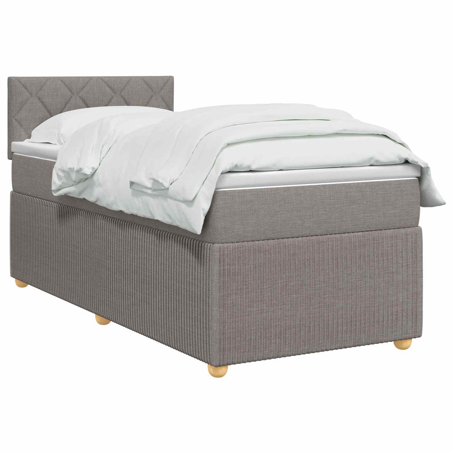 Boxspringbed met matras met hoofdeinde Taupe 80 x 200 cm Stof