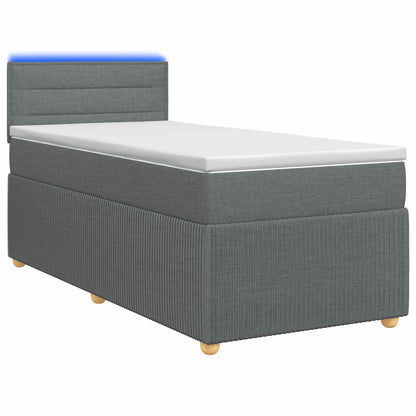Boxspringbed met matras Donkergrijs 90 x 190 cm Stof