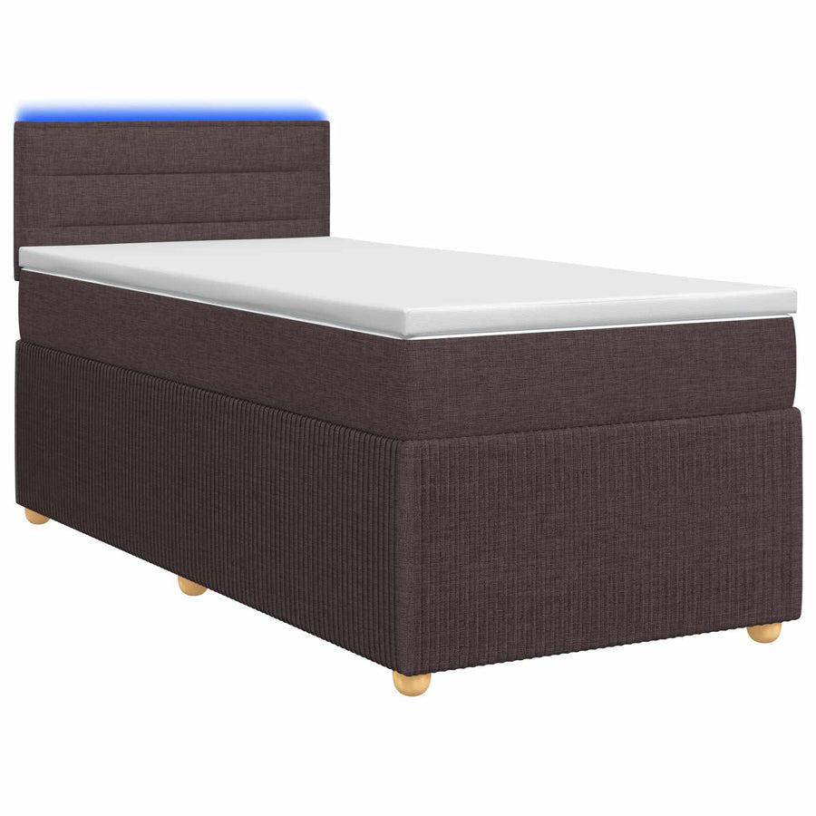 Boxspringbed met matras Donkerbruin 90 x 190 cm Stof