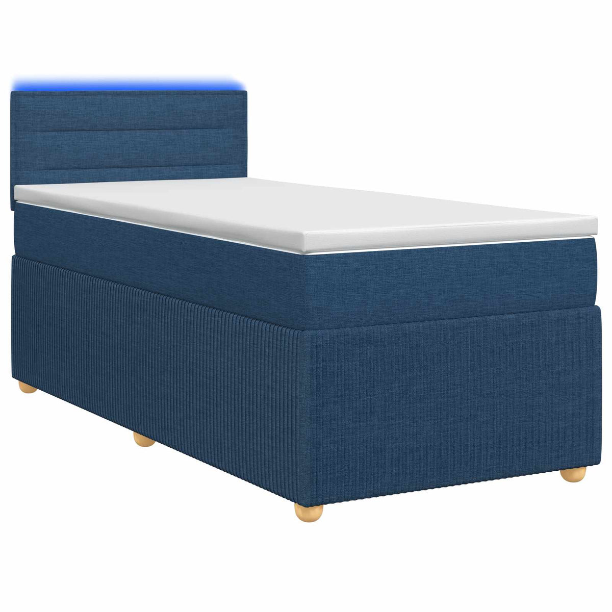 Boxspringbed met matras met hoofdeinde Blauw 90 x 190 cm Stof