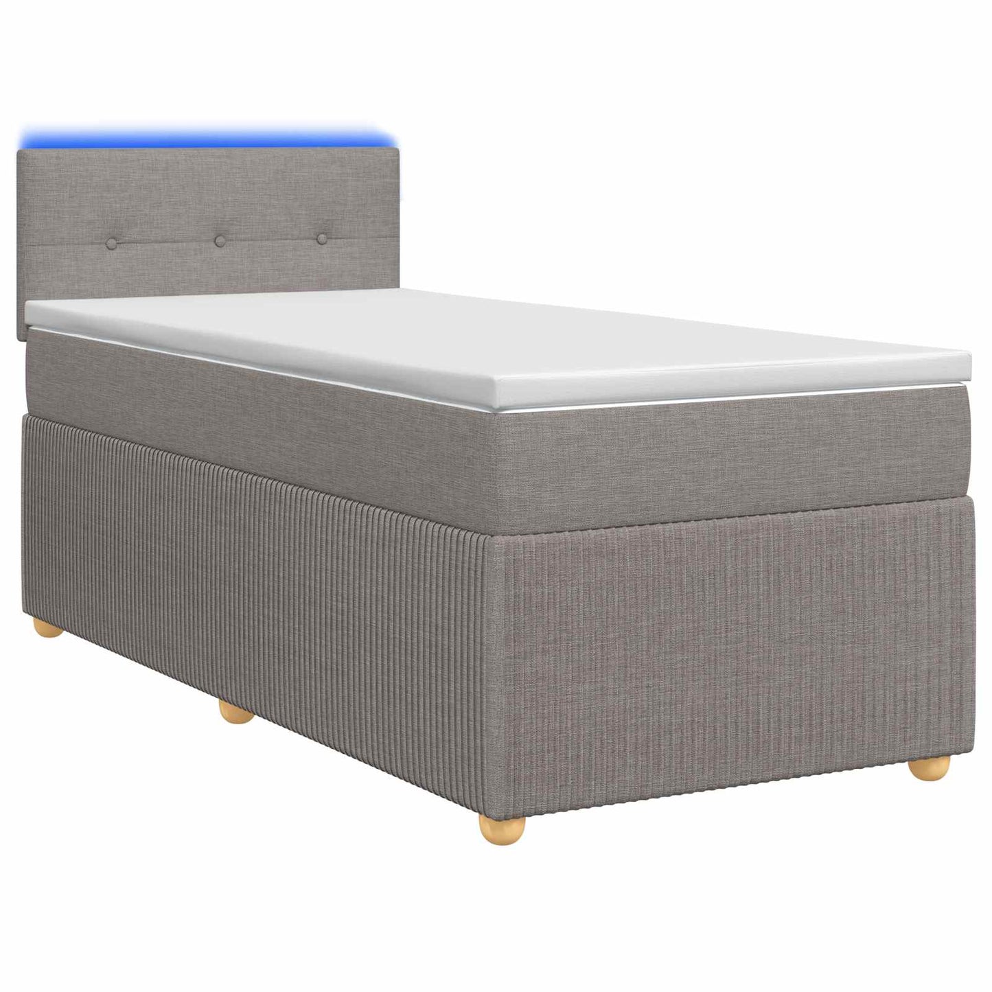 Boxspringbed met matras met hoofdeinde Taupe 90 x 190 cm Stof