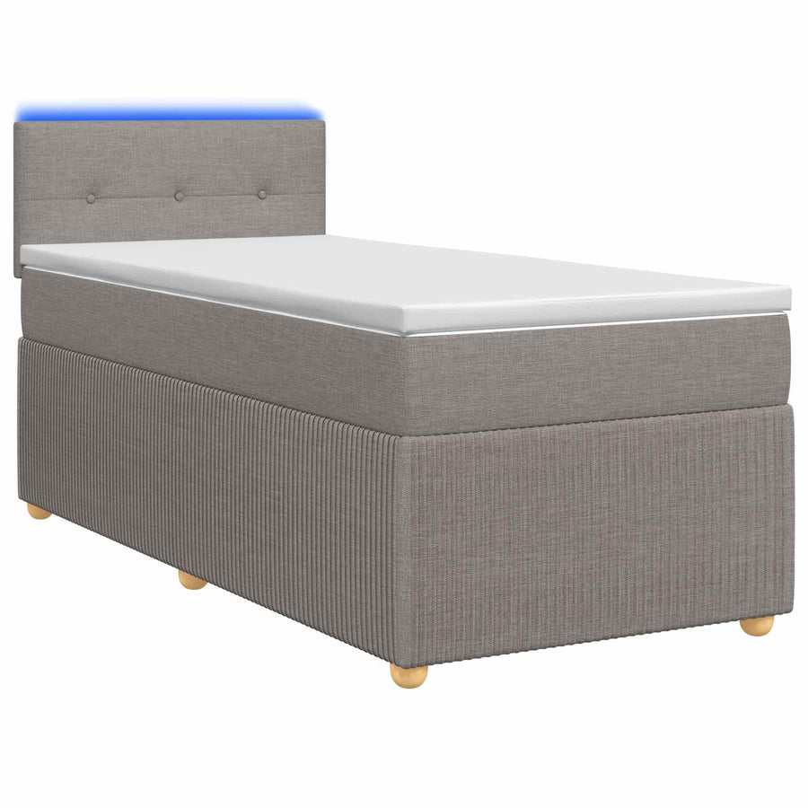 Boxspringbed met matras met hoofdeinde Taupe 90 x 190 cm Stof