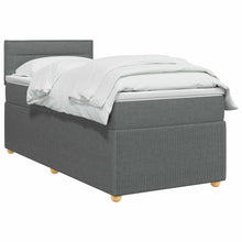 Boxspringbed met matras Donkergrijs 90 x 200 cm Stof