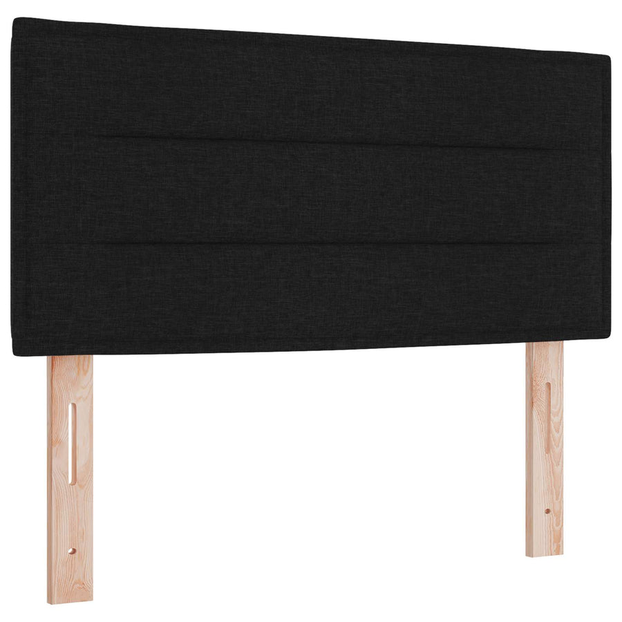 Boxspringbed met matras met hoofdeinde Zwart 90 x 200 cm Stof