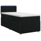 Boxspringbed met matras met hoofdeinde Zwart 90 x 200 cm Stof