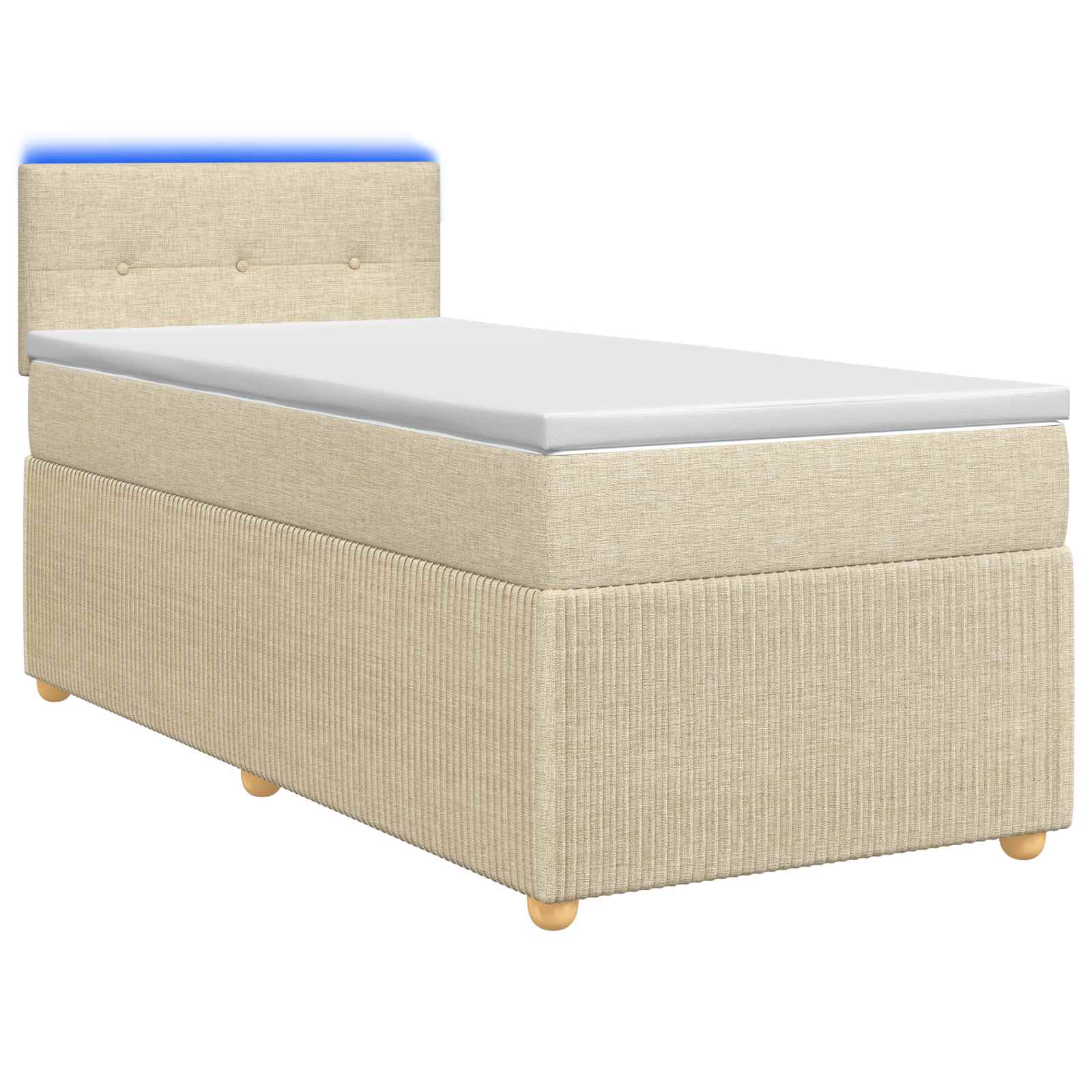 Boxspringbed met matras Crèmekleurig 90 x 200 cm Stof