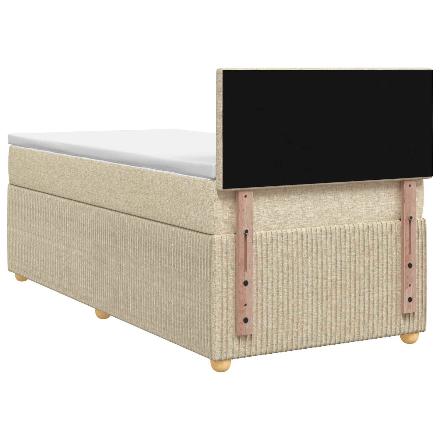 Boxspringbed met matras Crèmekleurig 90 x 200 cm Stof