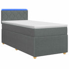 Boxspringbed met matras Donkergrijs 90 x 200 cm Stof