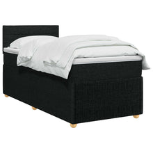 Boxspringbed met matras met hoofdeinde Zwart 100 x 200 cm Stof