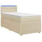 Boxspringbed met matras Crèmekleurig 100 x 200 cm Stof