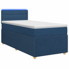 Boxspringbed met matras met hoofdeinde Blauw 100 x 200 cm Stof