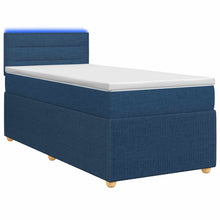 Boxspringbed met matras met hoofdeinde Blauw 100 x 200 cm Stof