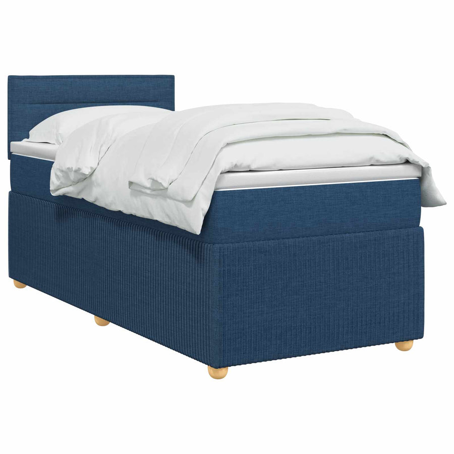 Boxspringbed met matras met hoofdeinde Blauw 100 x 200 cm Stof