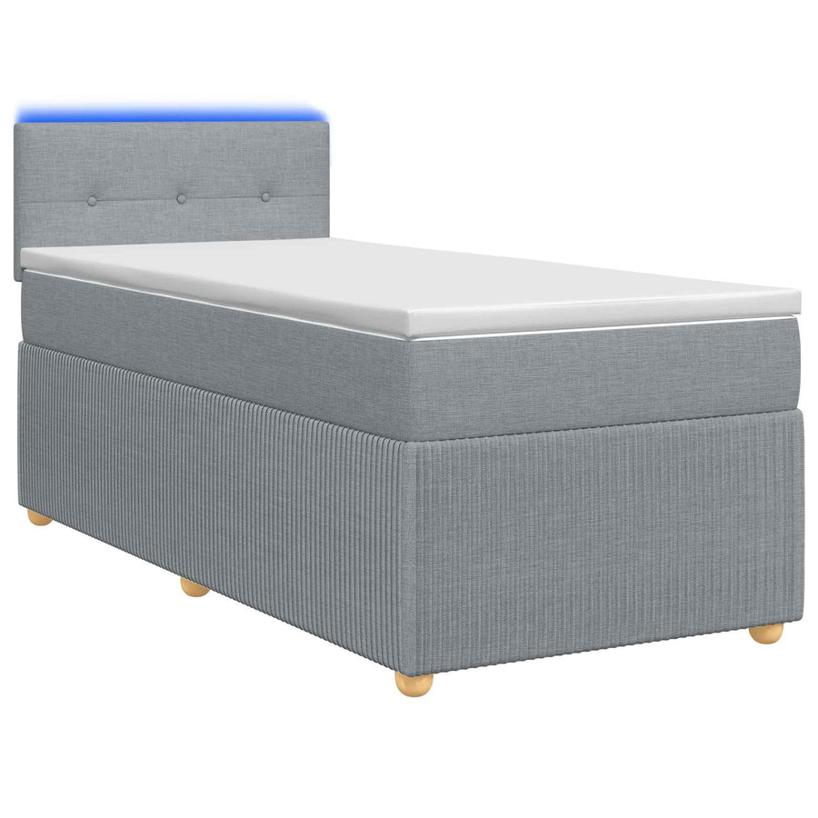 Boxspringbed met matras Lichtgrijs 100 x 200 cm Stof