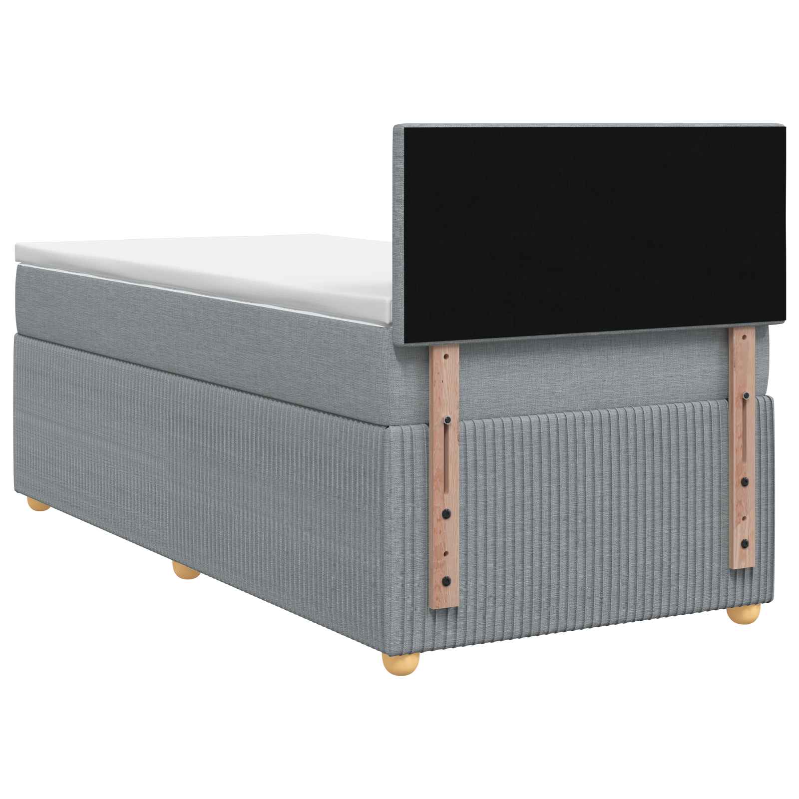 Boxspringbed met matras Lichtgrijs 100 x 200 cm Stof