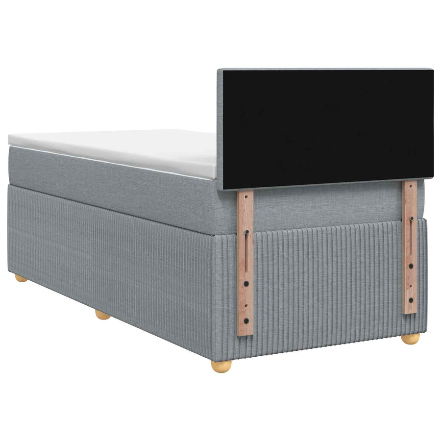 Boxspringbed met matras Lichtgrijs 100 x 200 cm Stof