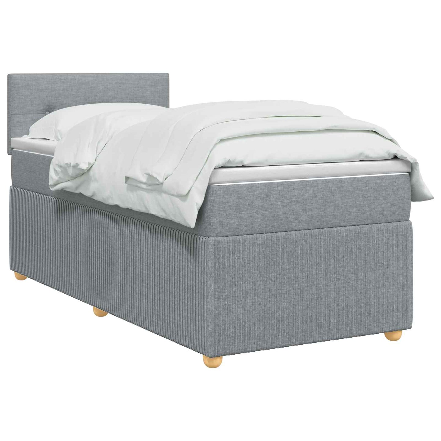 Boxspringbed met matras Lichtgrijs 100 x 200 cm Stof