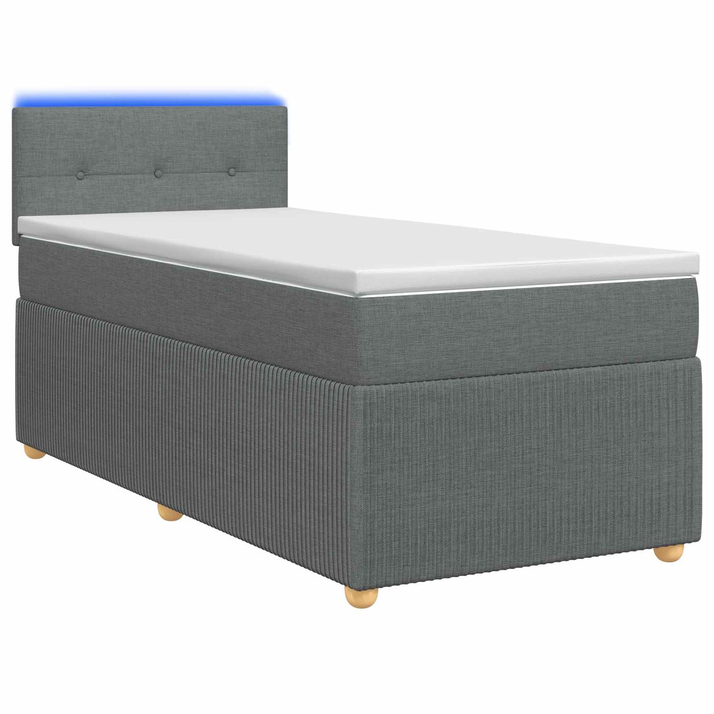Boxspringbed met matras Donkergrijs 100 x 200 cm Stof