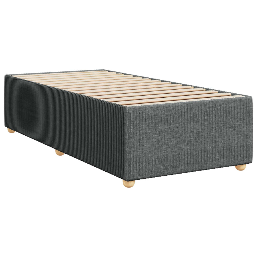 Boxspringbed met matras Donkergrijs 100 x 200 cm Stof