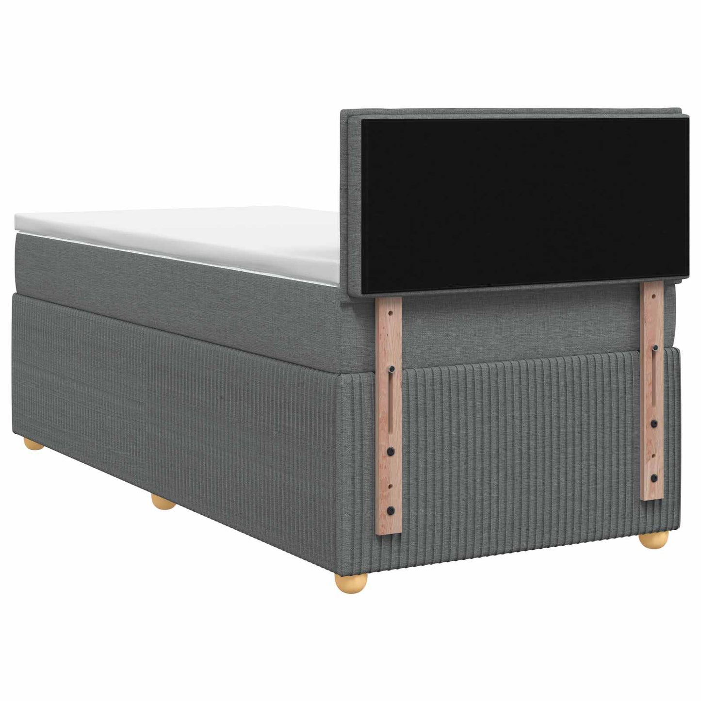 Boxspringbed met matras Donkergrijs 100 x 200 cm Stof