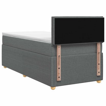Boxspringbed met matras Donkergrijs 100 x 200 cm Stof