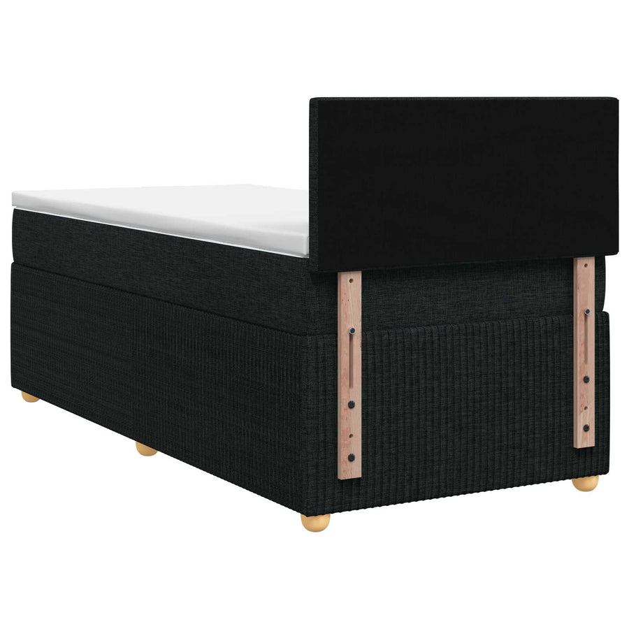 Boxspringbed met matras met hoofdeinde Zwart 100 x 200 cm Stof