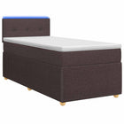 Boxspringbed met matras Donkerbruin 100 x 200 cm Stof