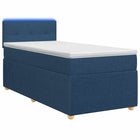 Boxspringbed 100x200 cm blauw met matras en hoofdeinde