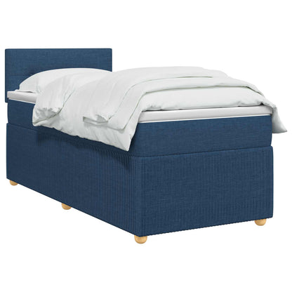 Boxspringbed met matras met hoofdeinde Blauw 100 x 200 cm Stof