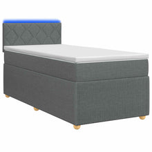 Boxspringbed met matras Donkergrijs 100 x 200 cm Stof